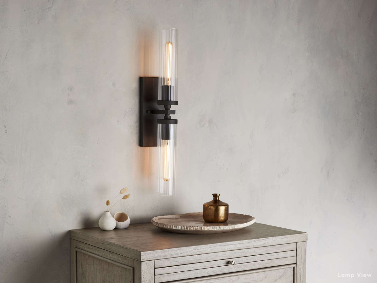 Andreas Ridged Tubular Wall Sconce