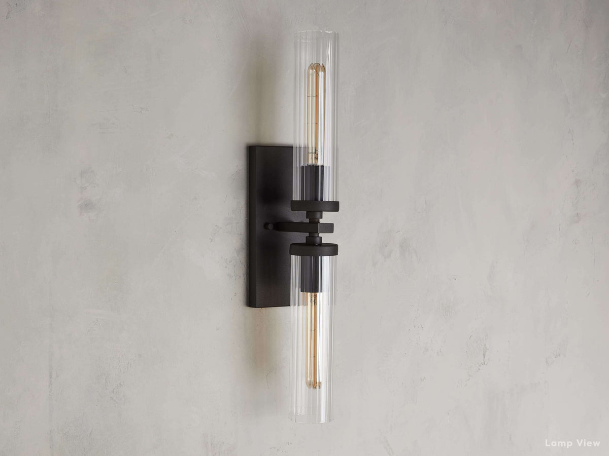 Andreas Ridged Tubular Wall Sconce