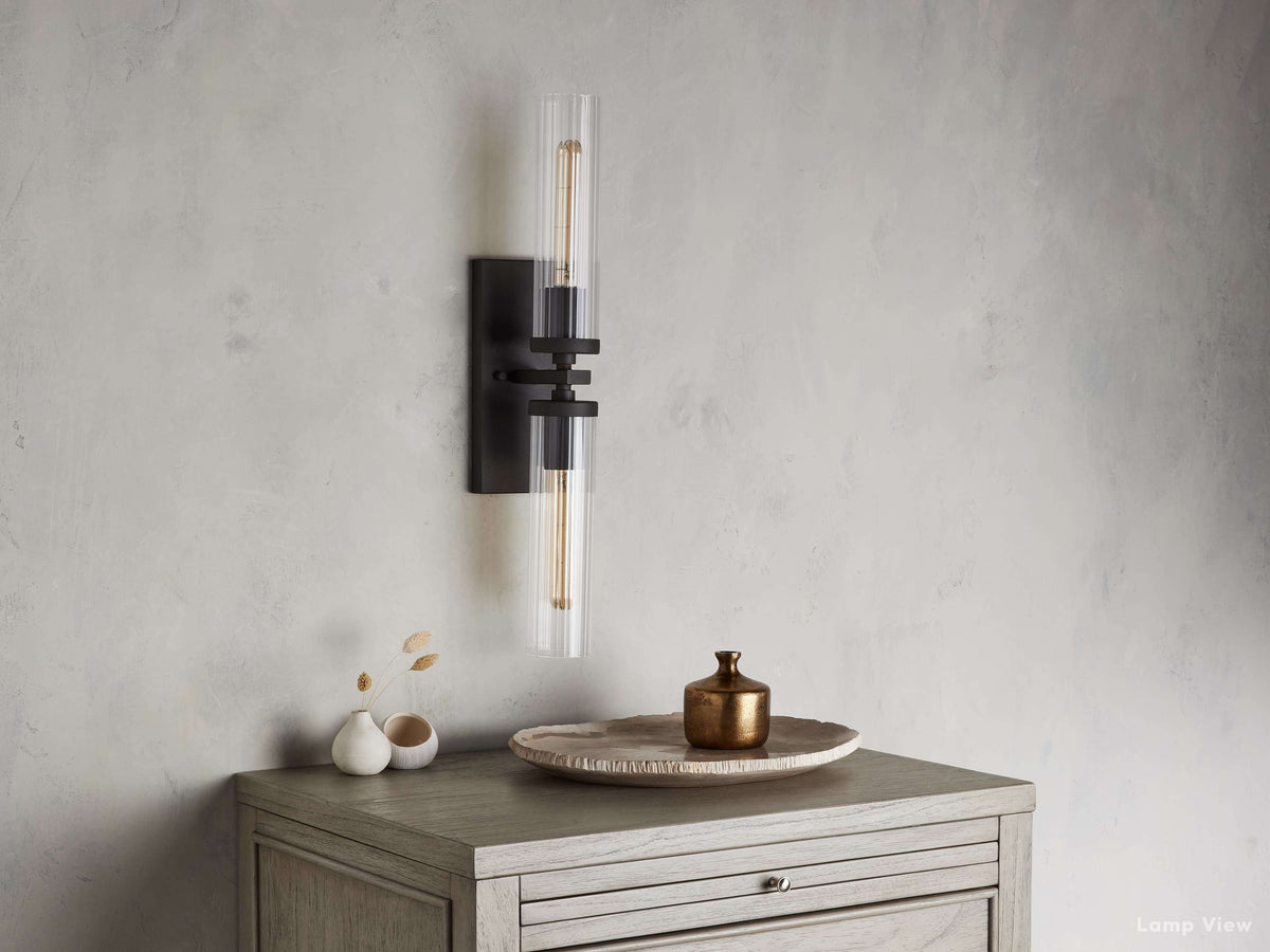 Andreas Ridged Tubular Wall Sconce