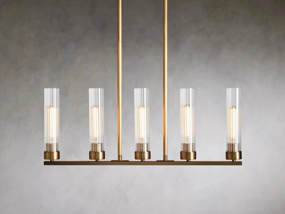 Andreas Ridged Tubular Linear Chandelier