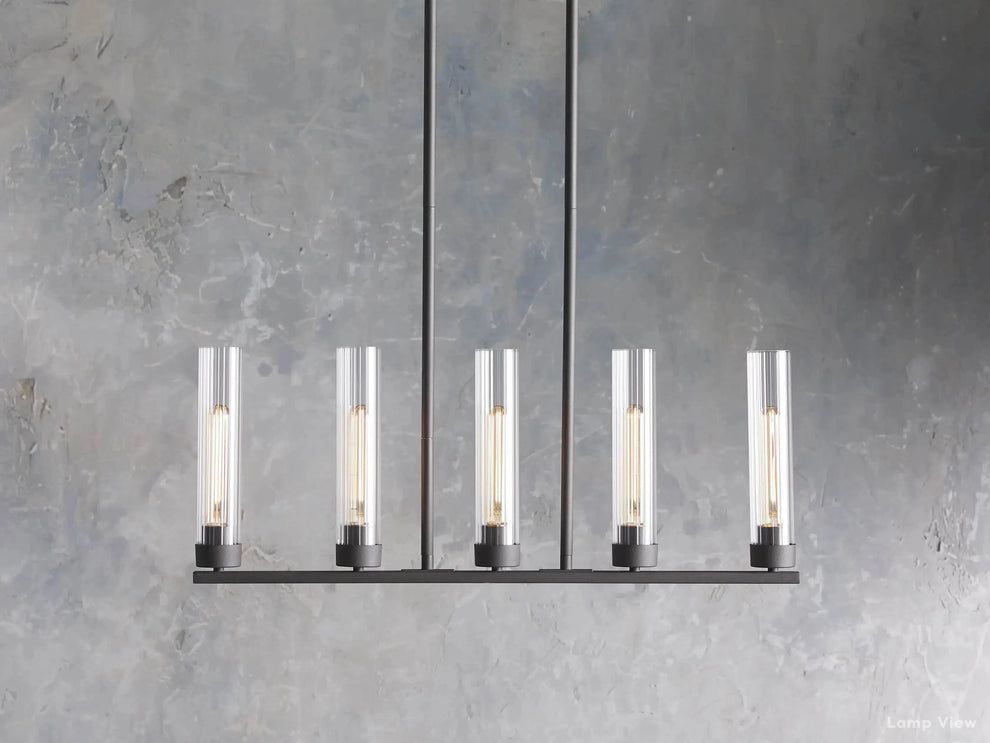 Andreas Ridged Tubular Linear Chandelier