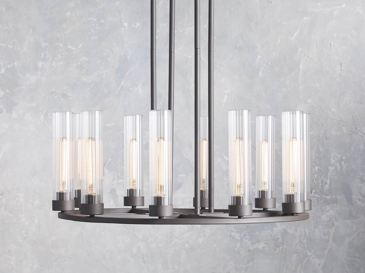 Andreas Ridged Tubular Round Chandelier