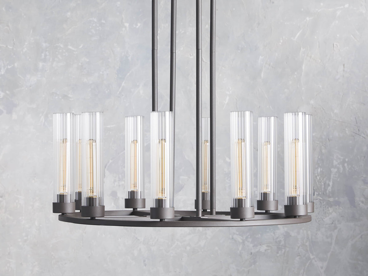Andreas Ridged Tubular Round Chandelier