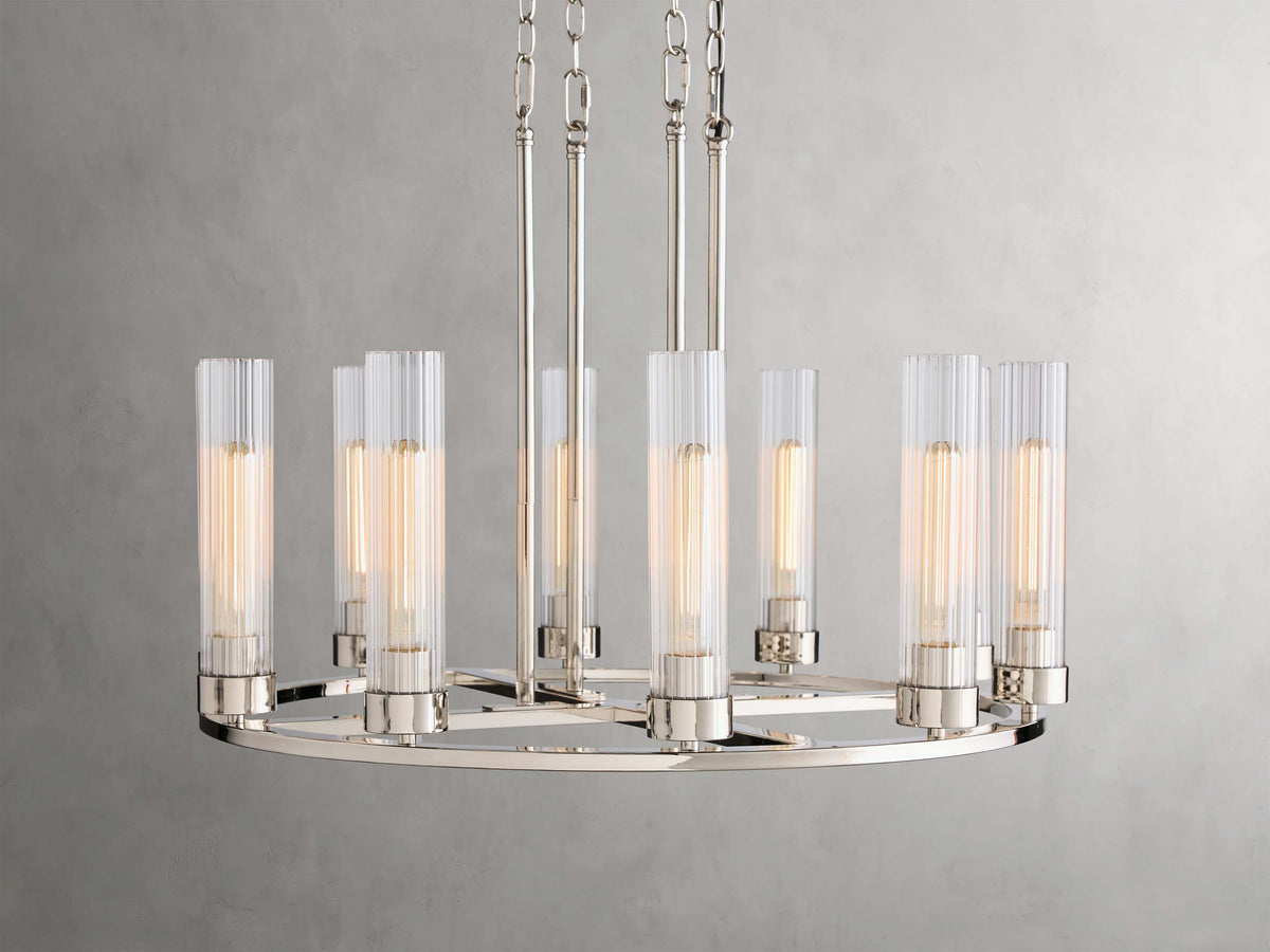 Andreas Ridged Tubular Round Chandelier