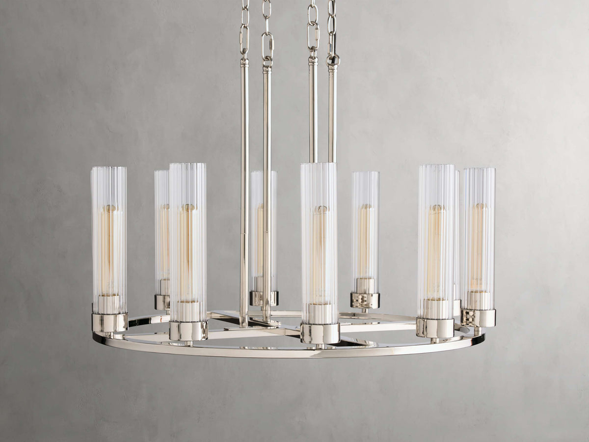 Andreas Ridged Tubular Round Chandelier