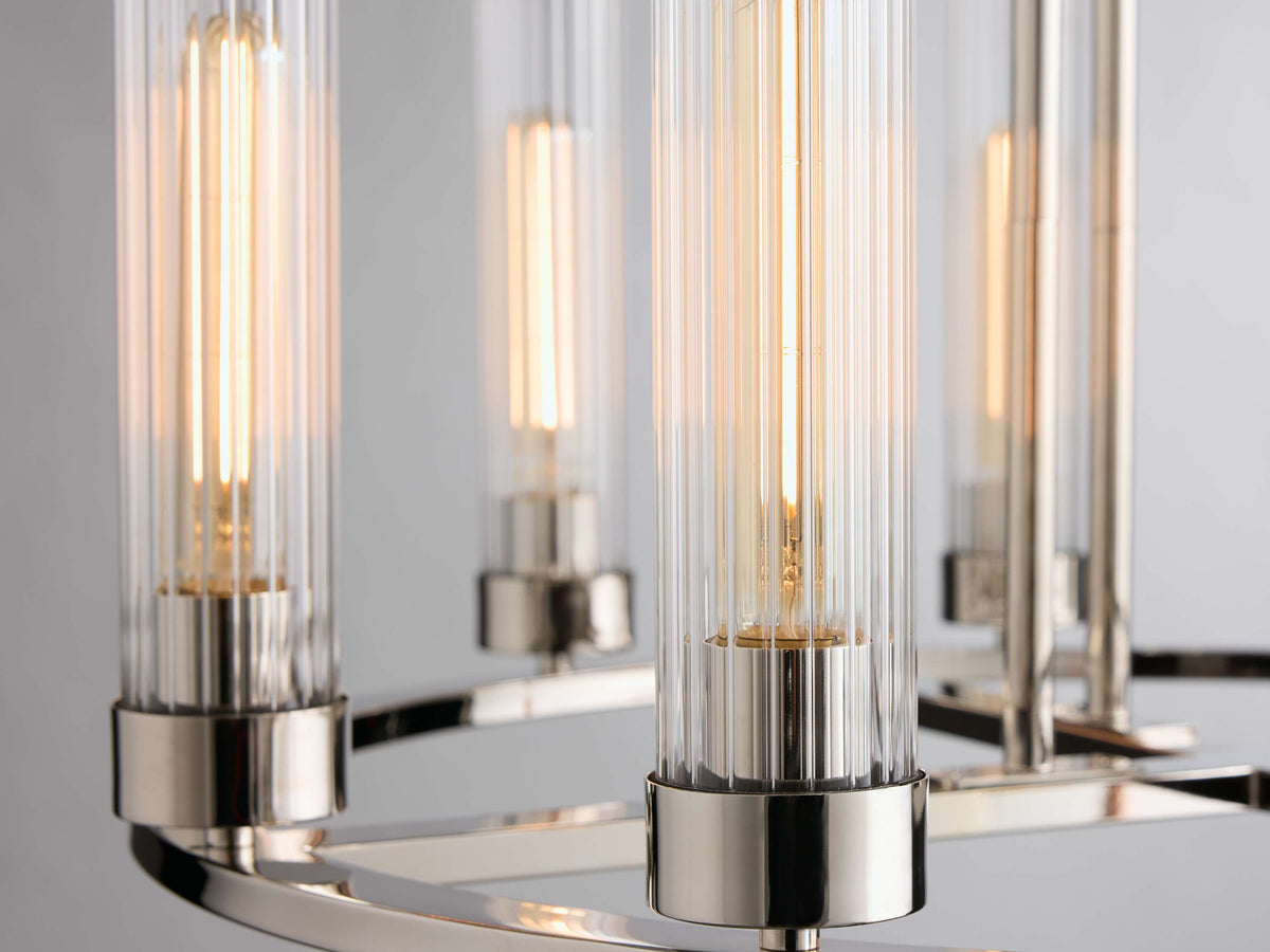 Andreas Ridged Tubular Round Chandelier