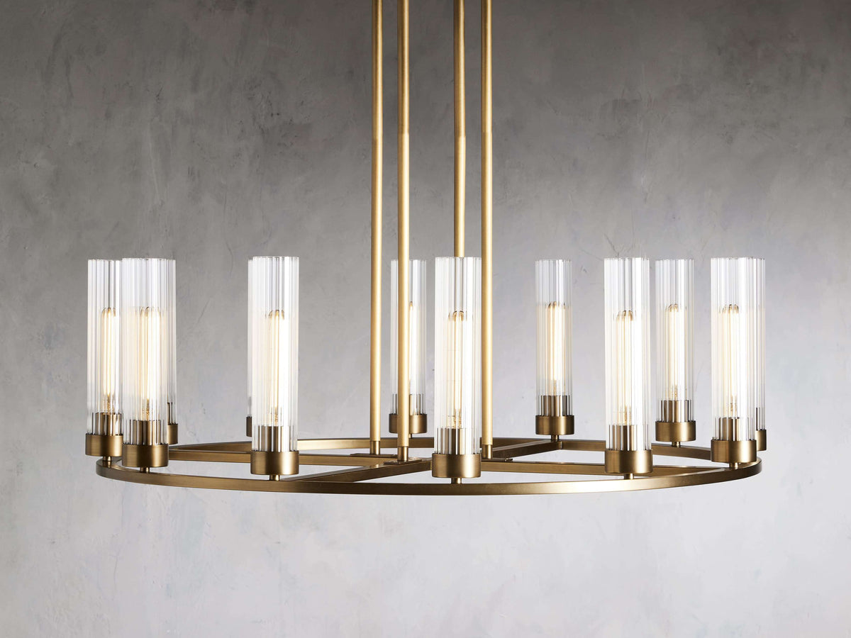 Andreas Ridged Tubular Round Chandelier