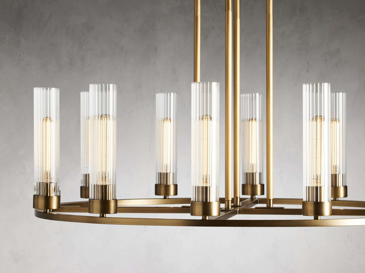 Andreas Ridged Tubular Round Chandelier