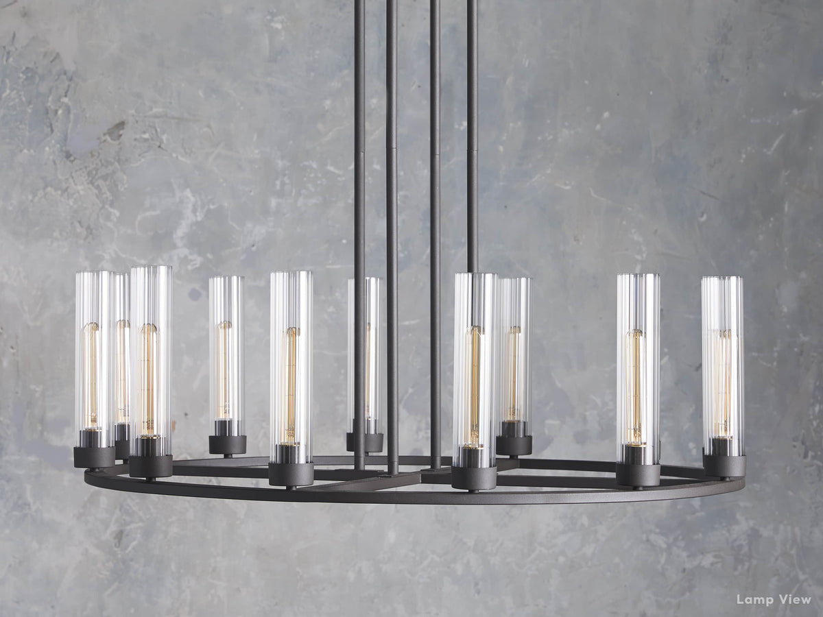 Andreas Pleated Glass Round Chandelier