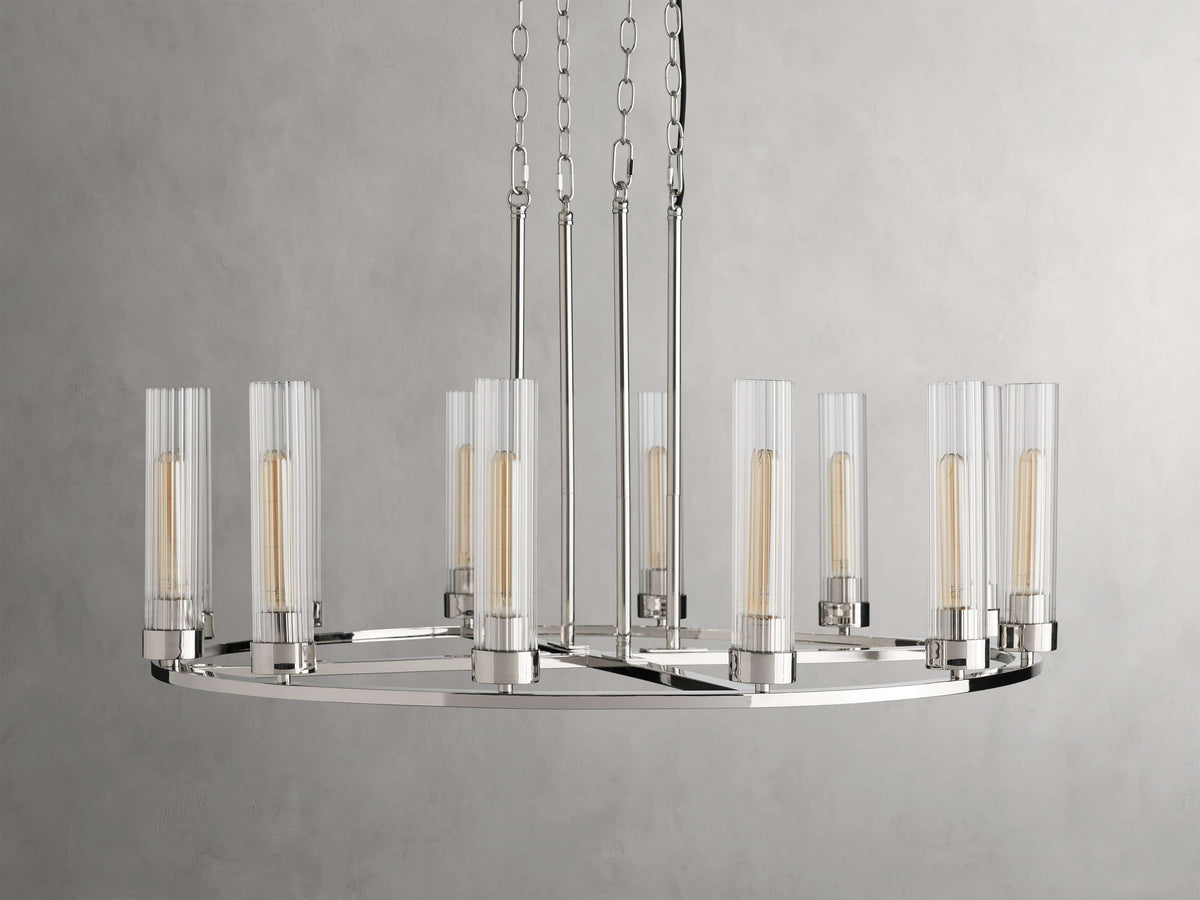 Andreas Ridged Tubular Round Chandelier