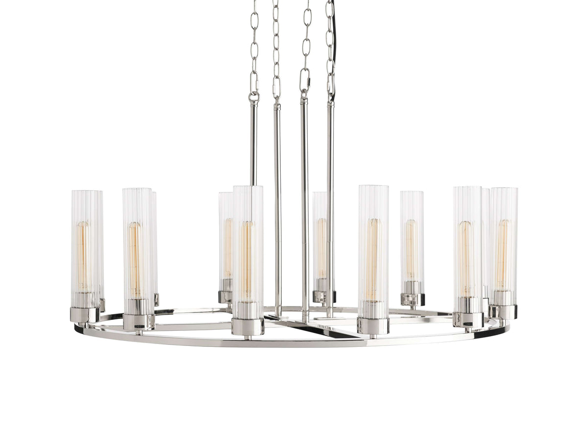 Andreas Ridged Tubular Round Chandelier
