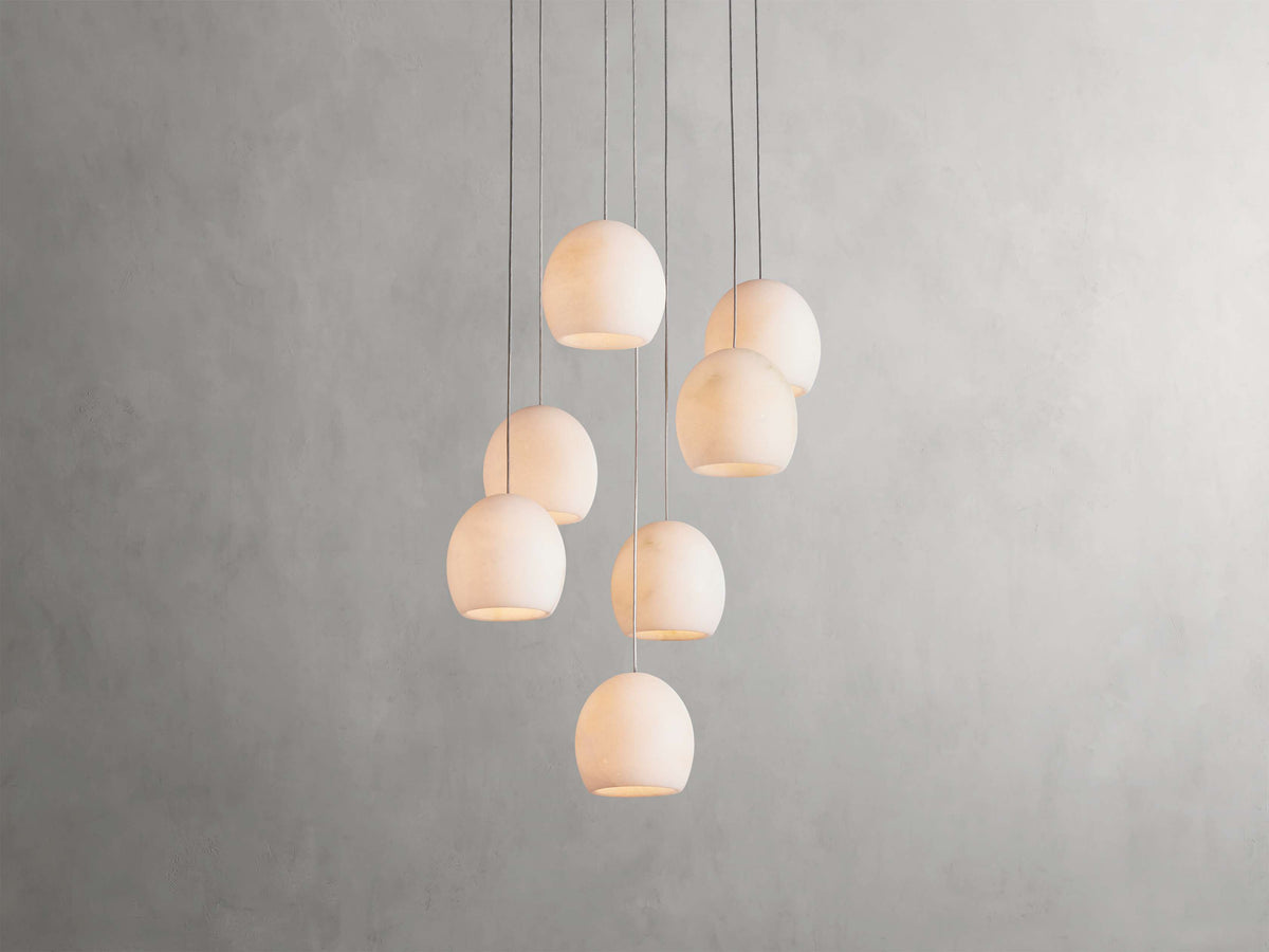 Arica Modern Alabaster Round Chandelier