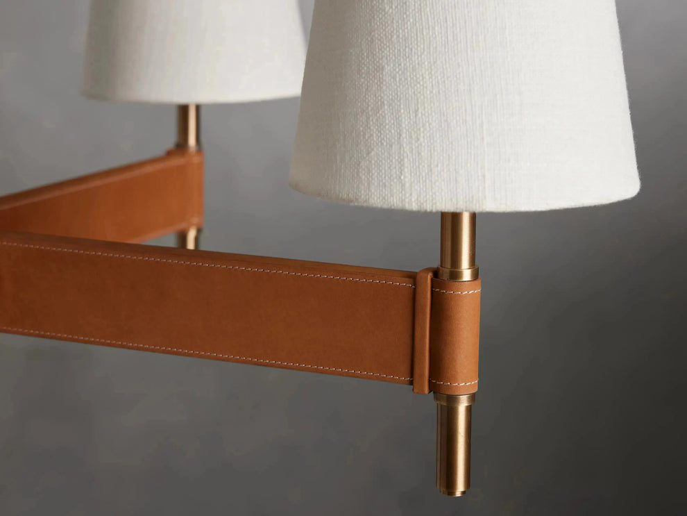 Hastings Leather Spoked Round Chandelier