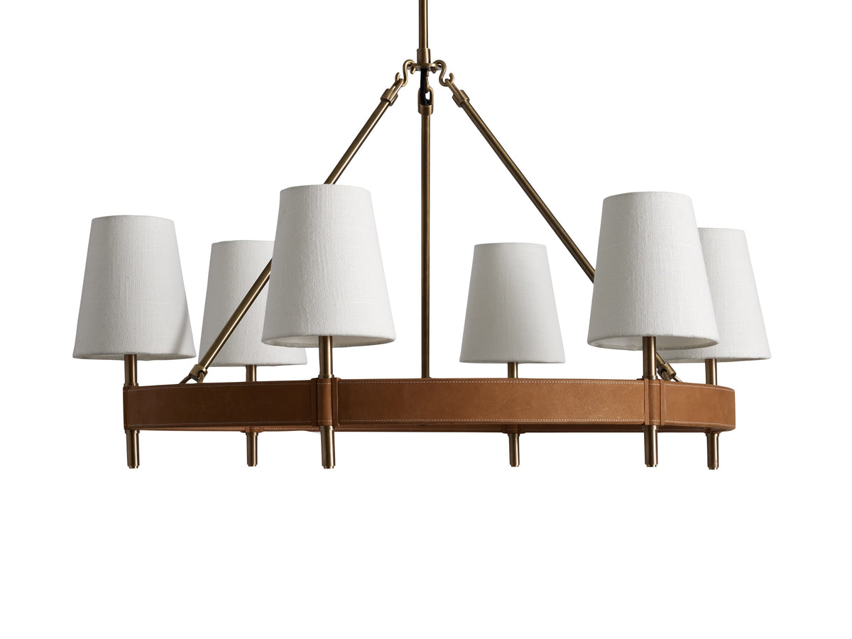 Hastings Leather Spoked Round Chandelier