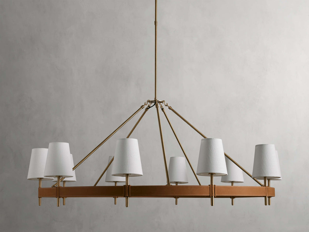 Hastings Leather Spoked Round Chandelier