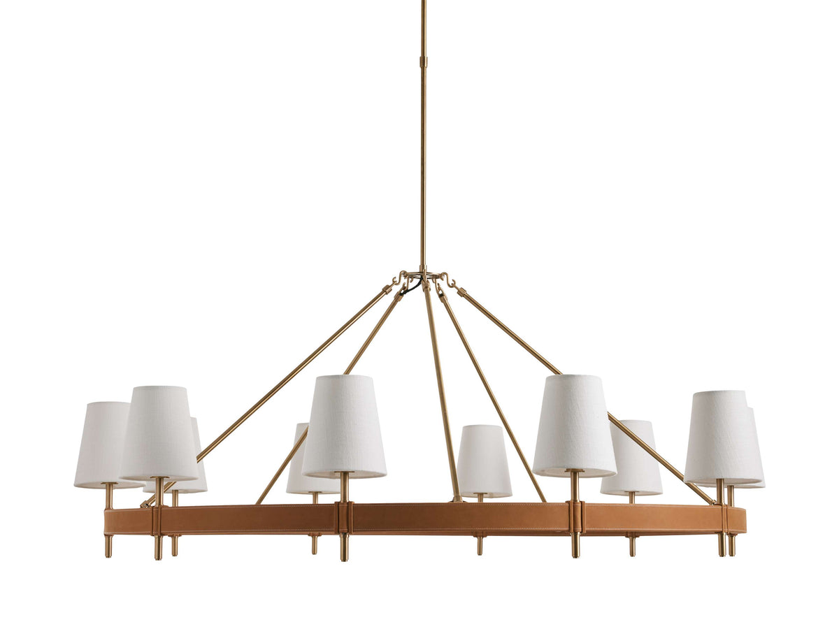 Hastings Leather Spoked Round Chandelier
