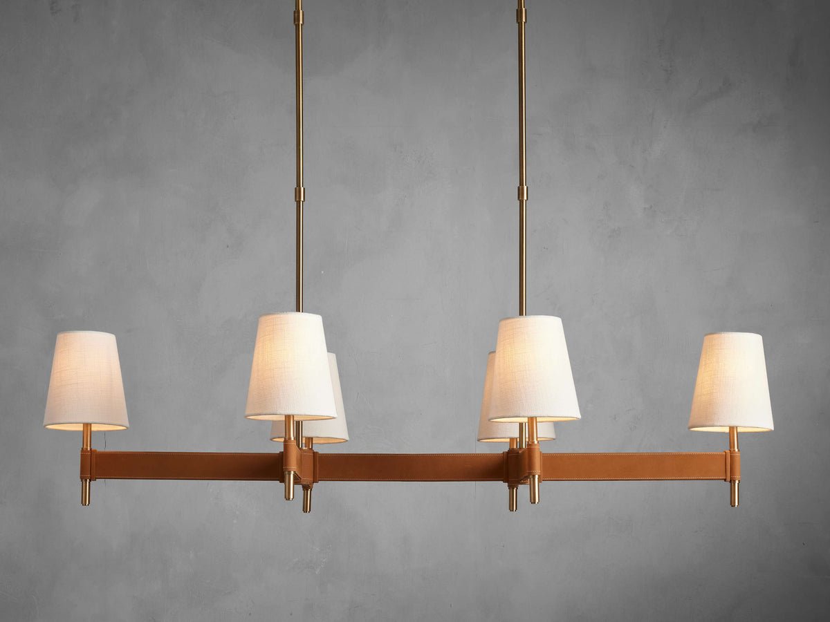Hastings Leather Spoked Linear Chandelier