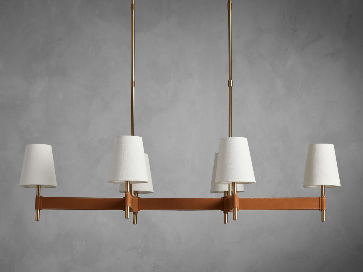 Hastings Leather Spoked Linear Chandelier