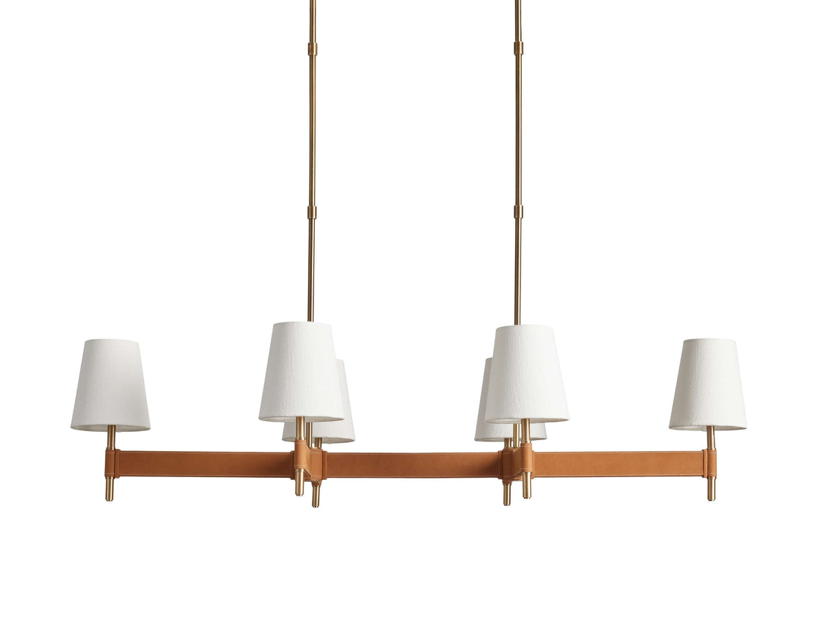Hastings Leather Spoked Linear Chandelier