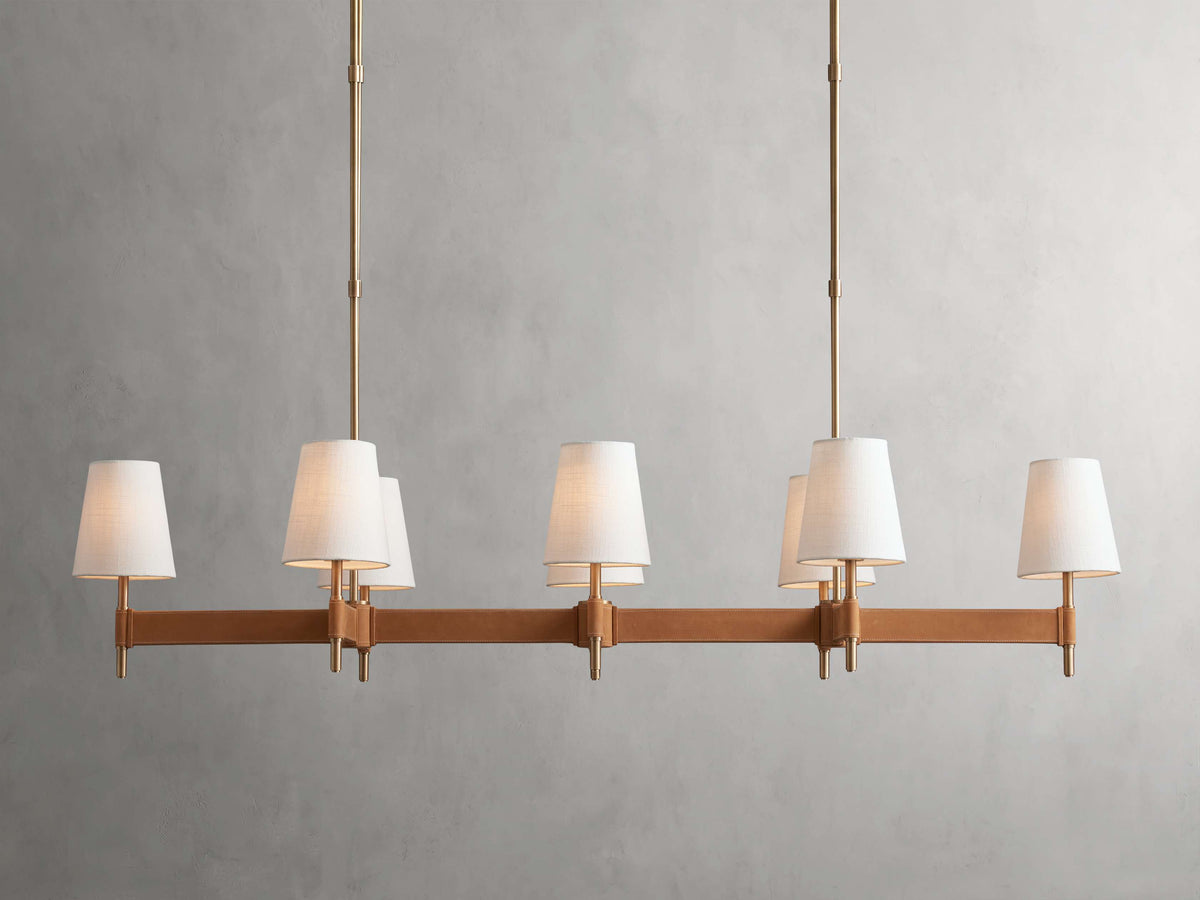 Hastings Leather Spoked Linear Chandelier