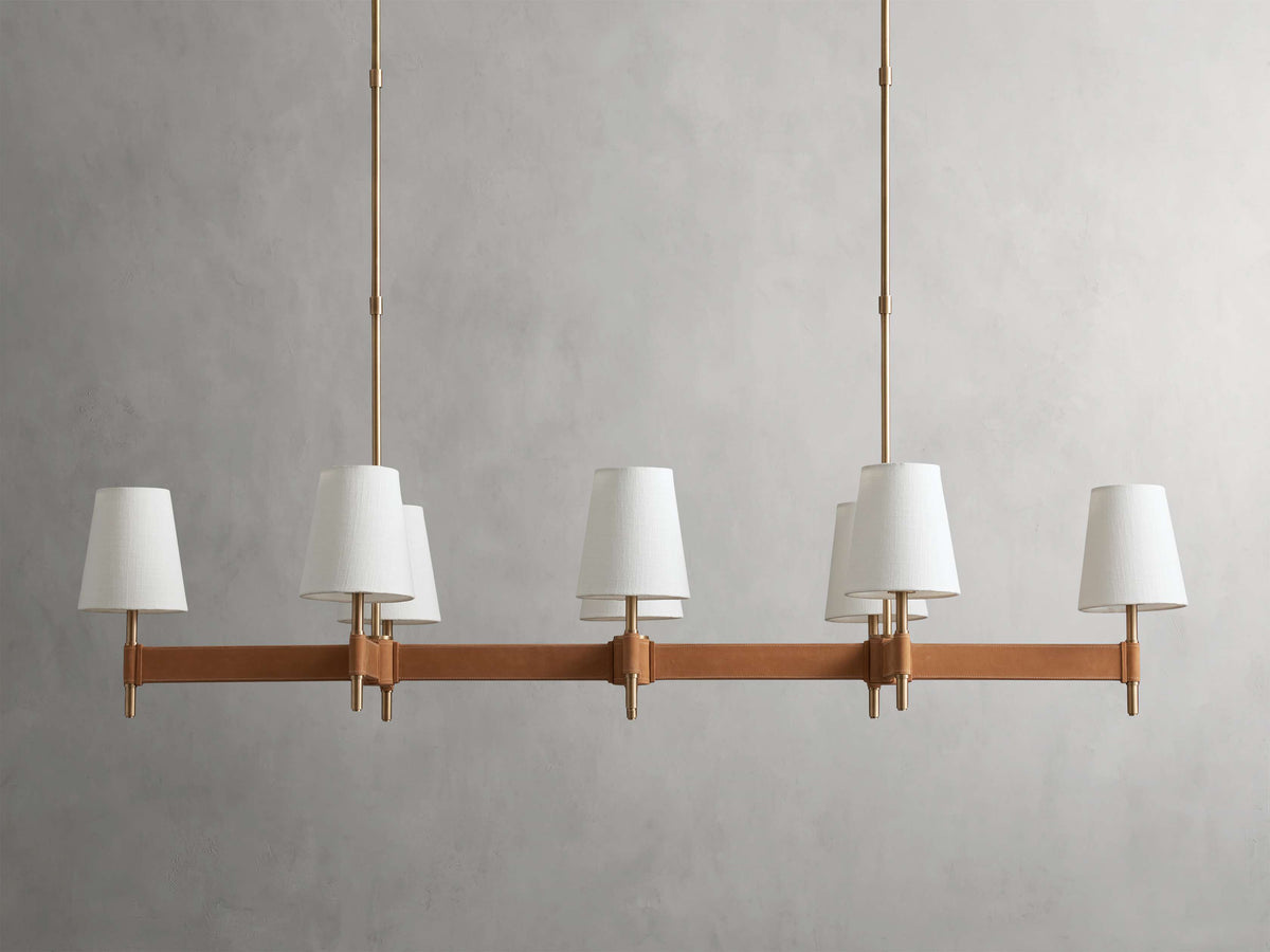 Hastings Leather Spoked Linear Chandelier