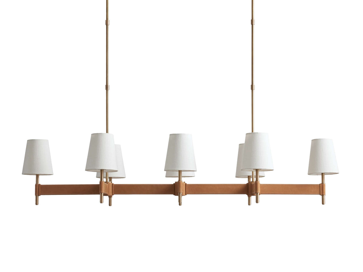 Hastings Leather Spoked Linear Chandelier