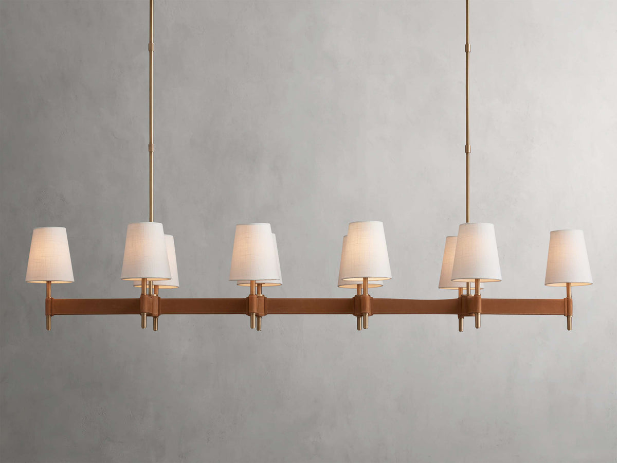 Hastings Leather Spoked Linear Chandelier