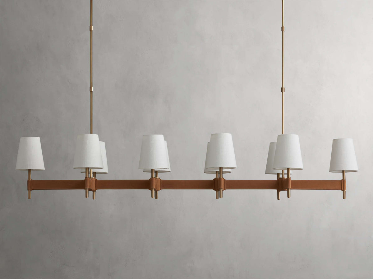 Hastings Leather Spoked Linear Chandelier