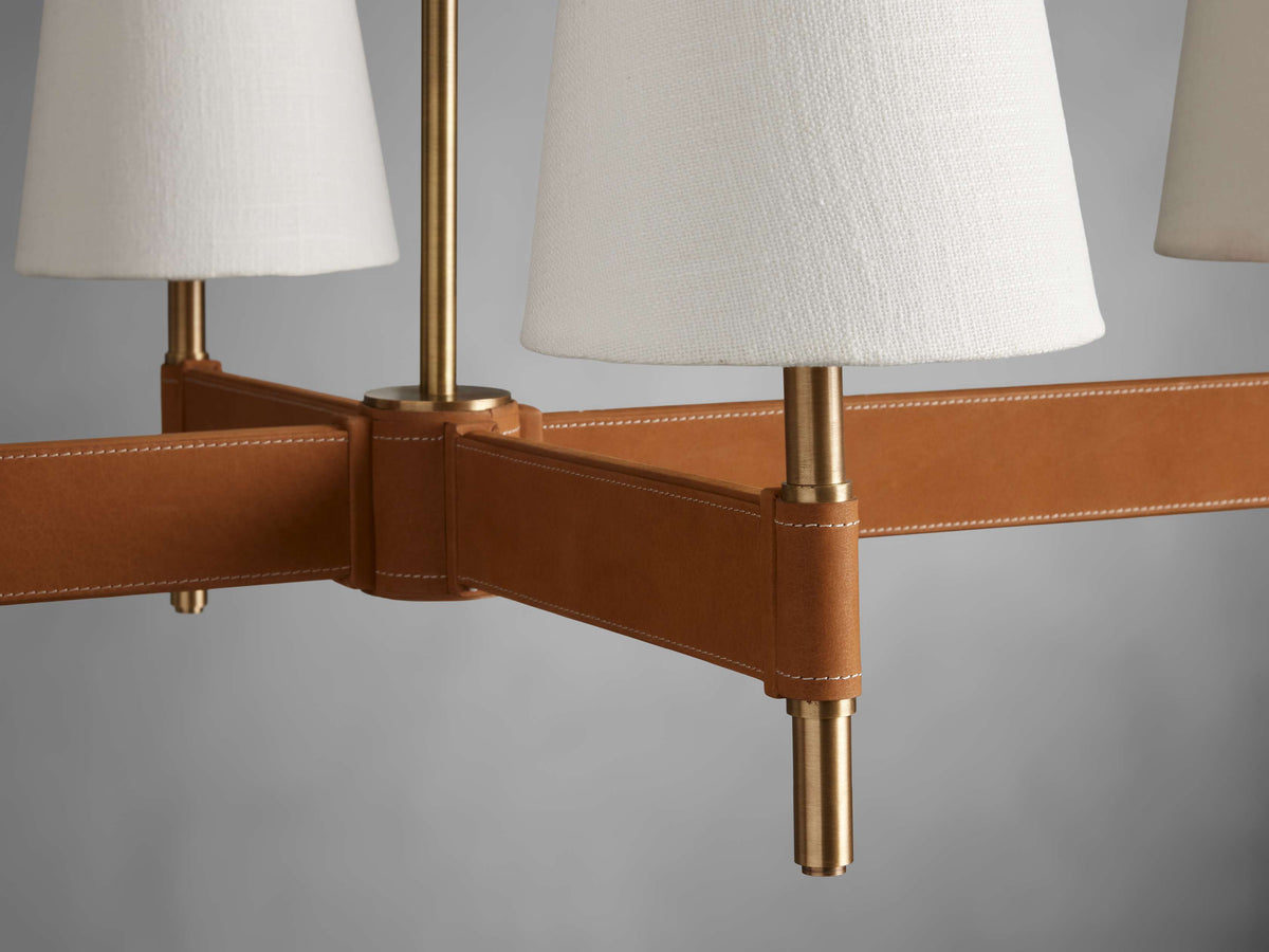 Hastings Leather Spoked Linear Chandelier