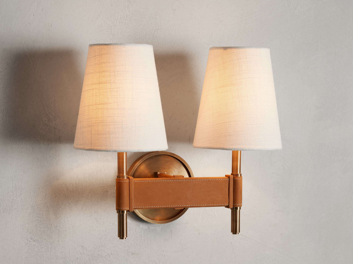 Hastings Leather Spoked Wall Sconce
