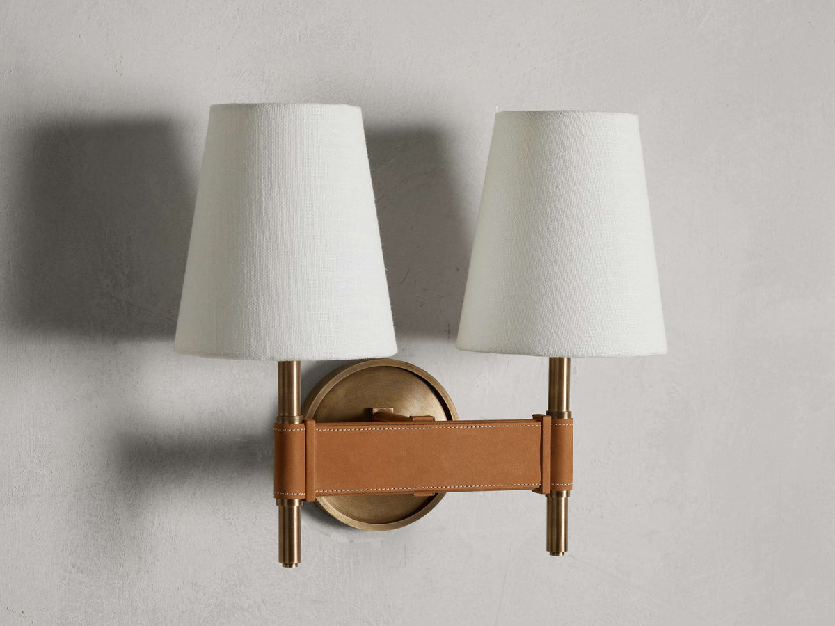 Hastings Leather Spoked Wall Sconce