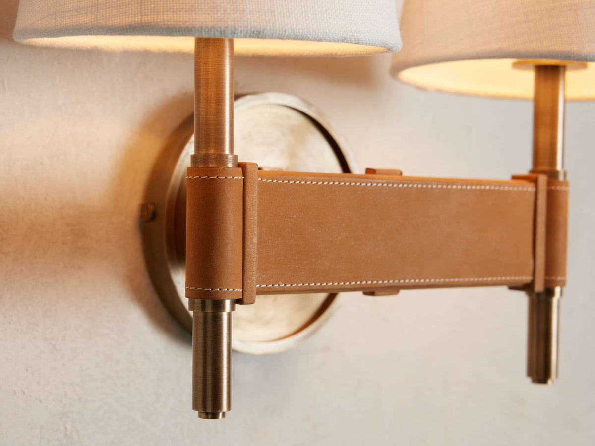 Hastings Leather Spoked Wall Sconce