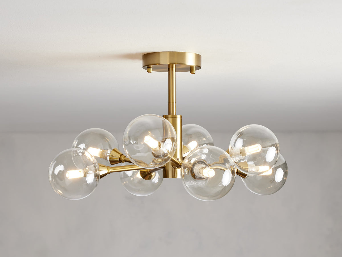 Apollo Spoked Glass Flush Mount