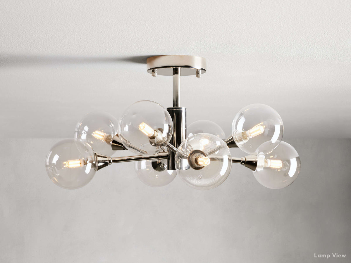 Apollo Spoked Glass Flush Mount
