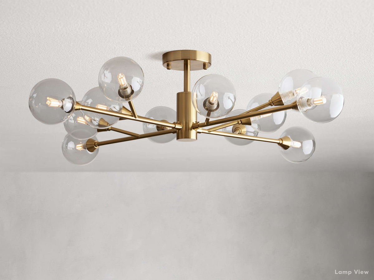 Apollo Spoked Glass Flush Mount