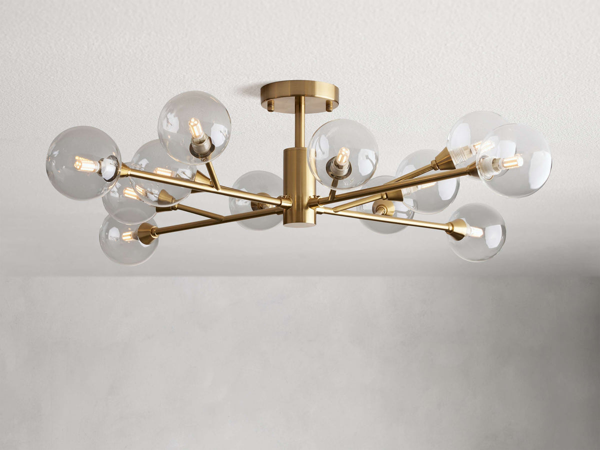 Apollo Spoked Glass Flush Mount