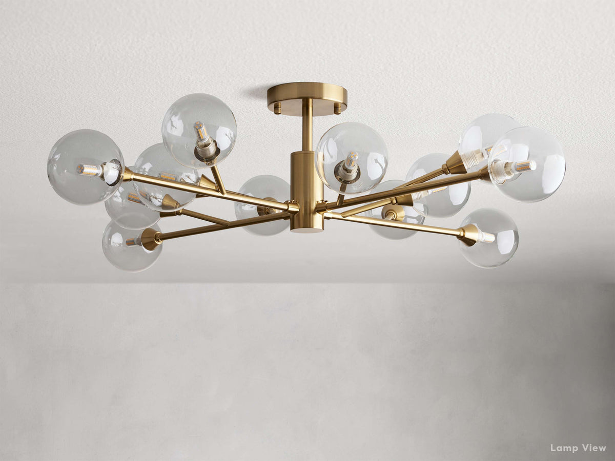Apollo Spoked Glass Flush Mount