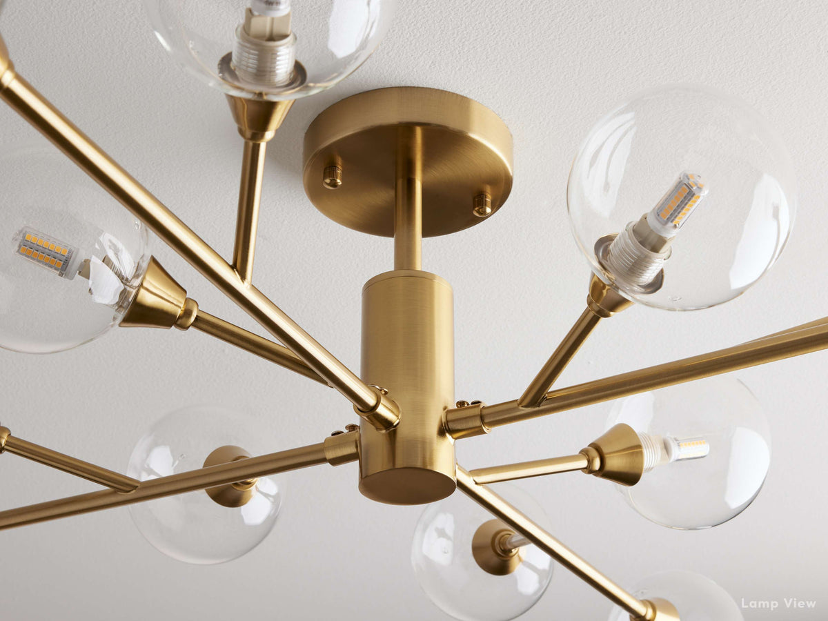 Apollo Spoked Glass Flush Mount