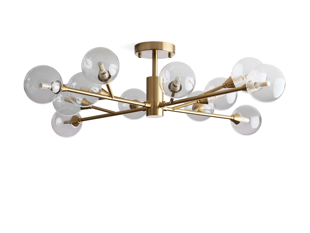 Apollo Spoked Glass Flush Mount