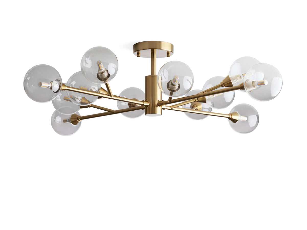 Apollo Spoked Glass Flush Mount