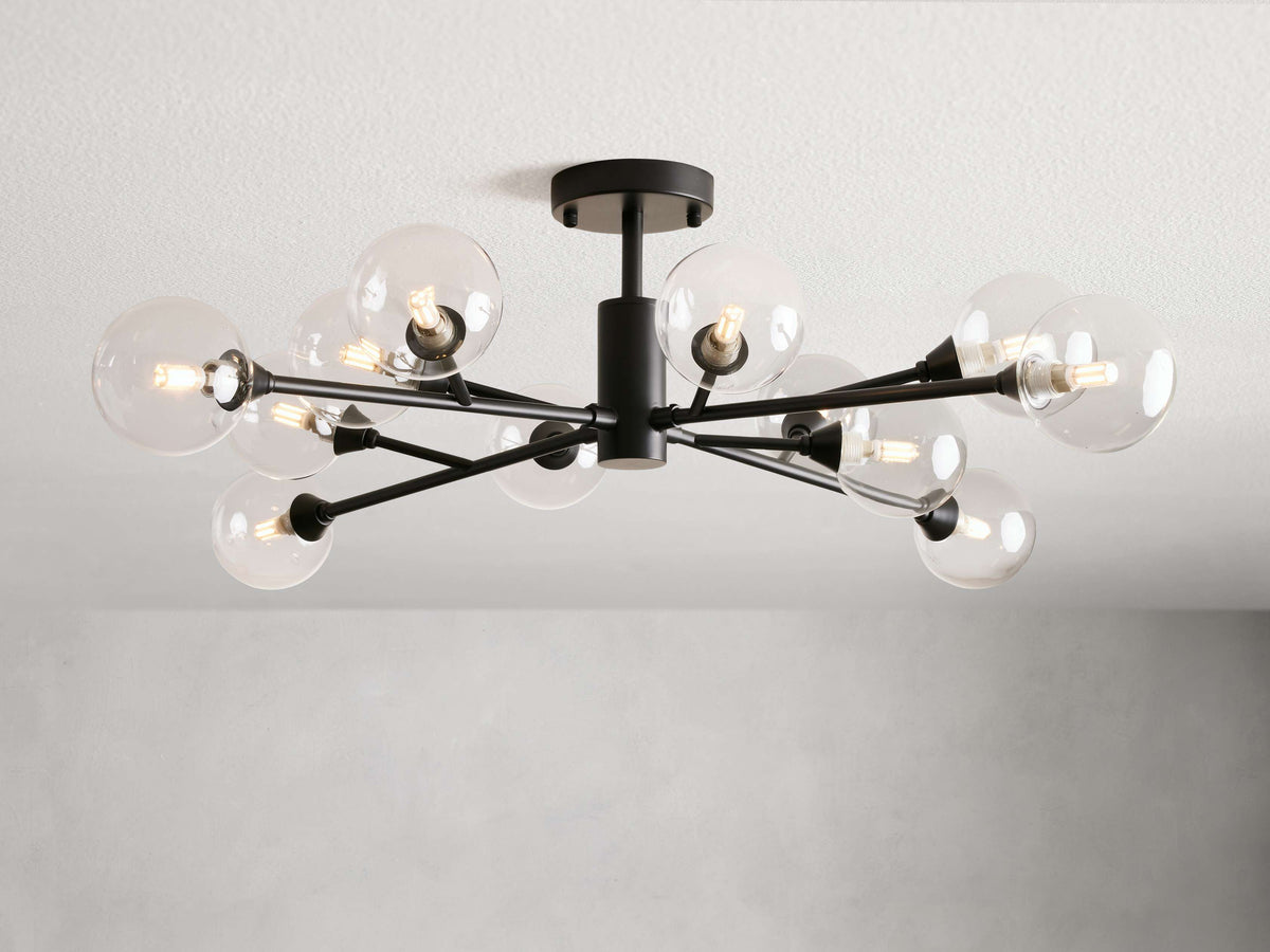 Apollo Spoked Glass Flush Mount