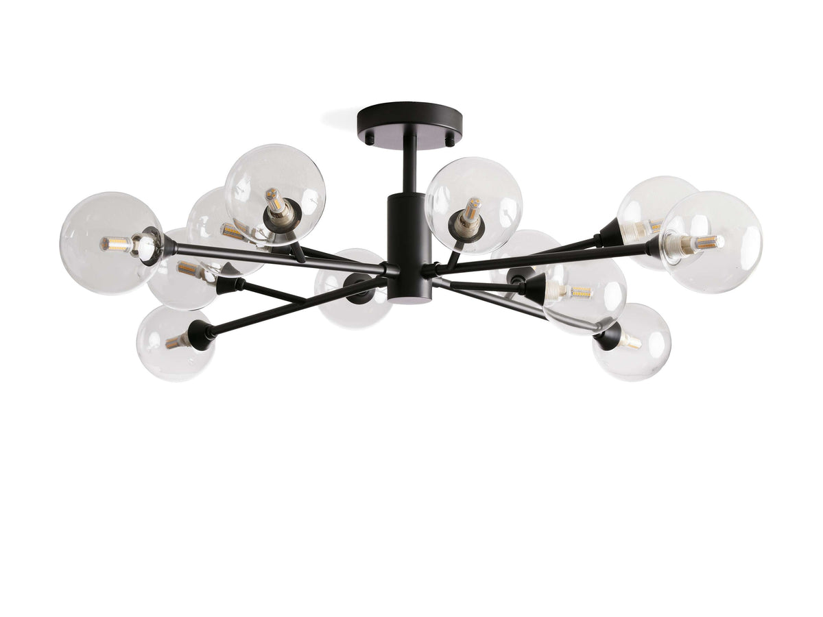 Apollo Spoked Glass Flush Mount