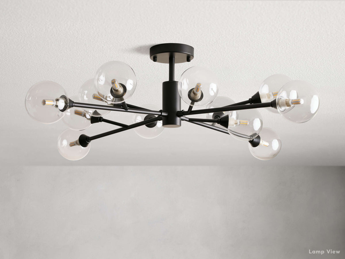 Apollo Spoked Glass Flush Mount