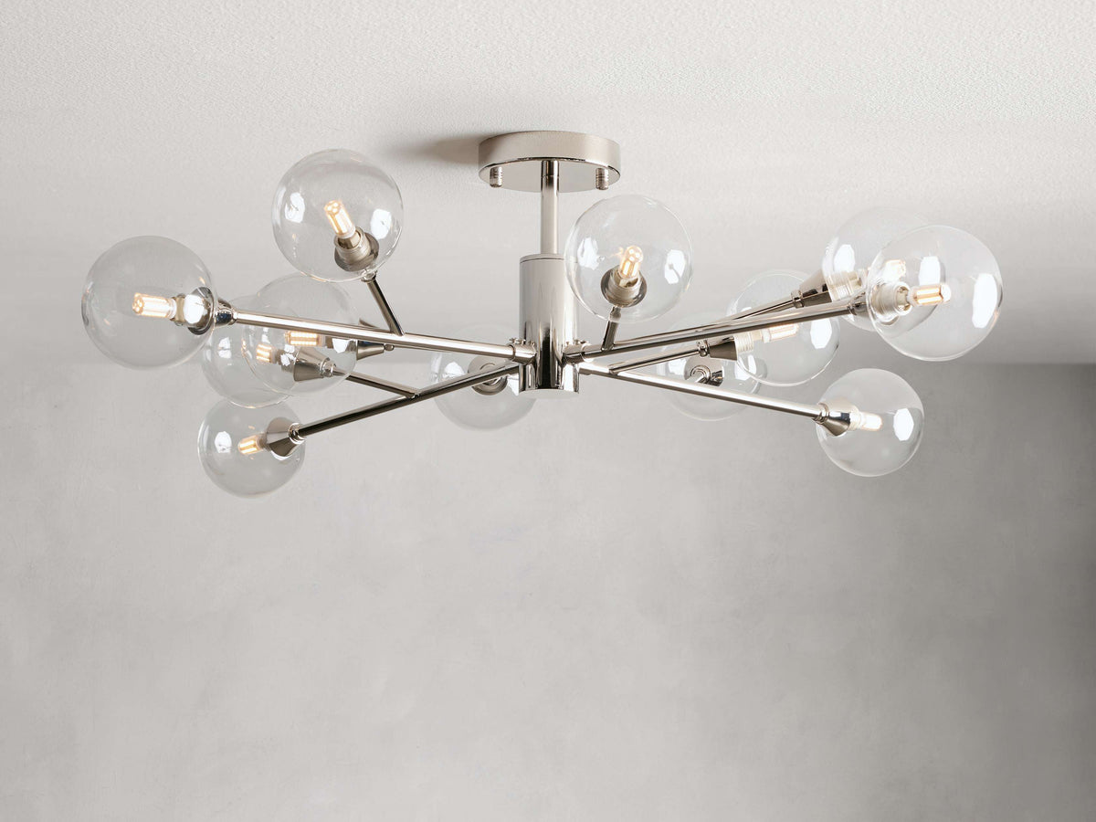 Apollo Spoked Glass Flush Mount