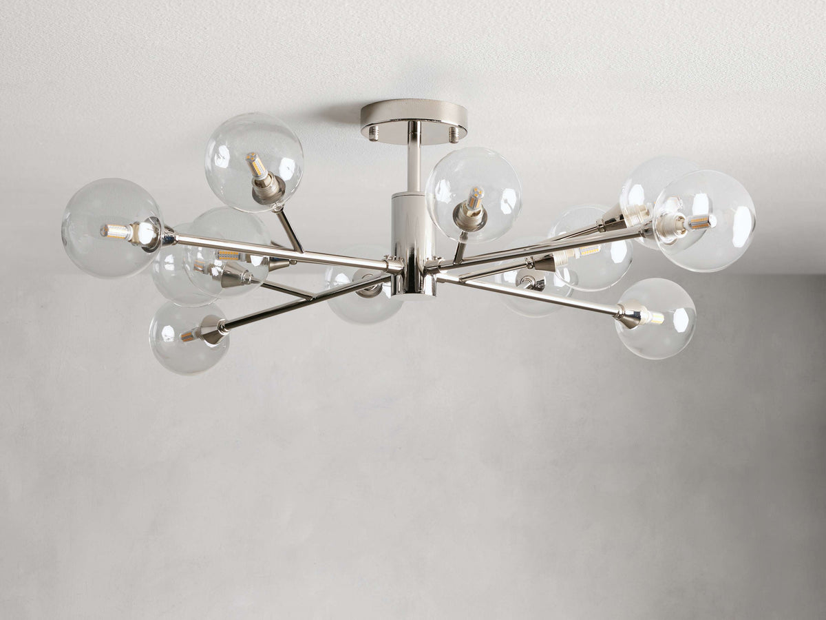 Apollo Spoked Glass Flush Mount