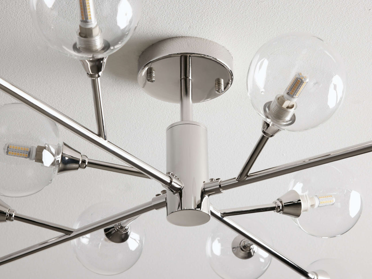 Apollo Spoked Glass Flush Mount