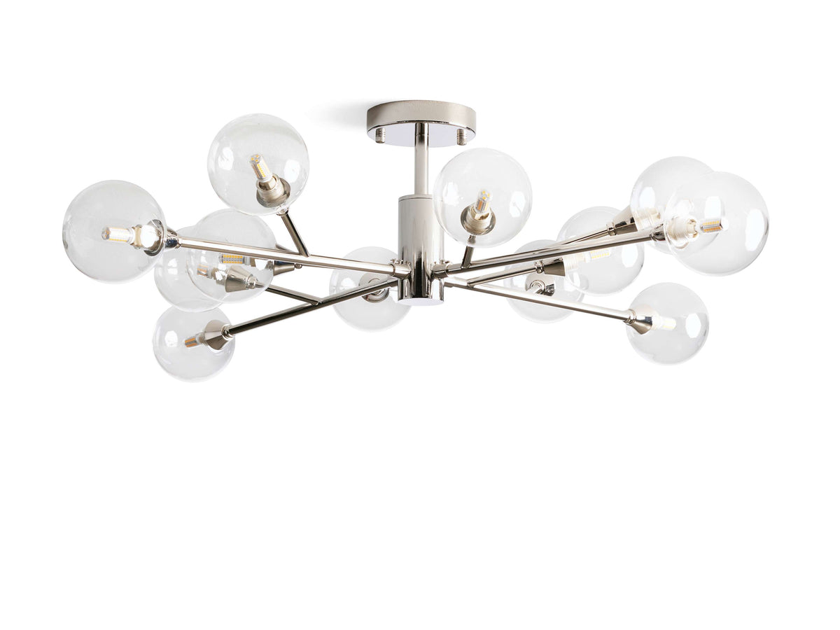 Apollo Spoked Glass Flush Mount