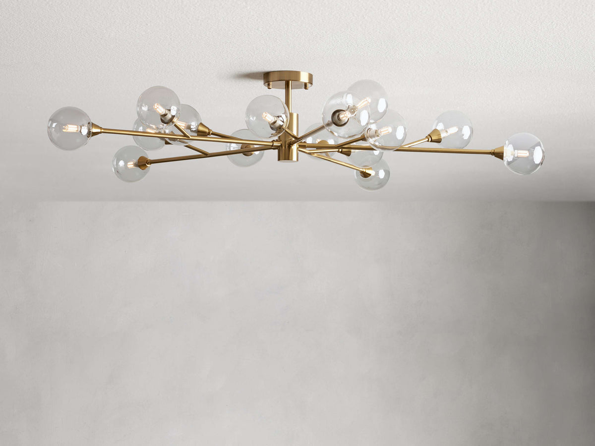 Apollo Spoked Glass Flush Mount
