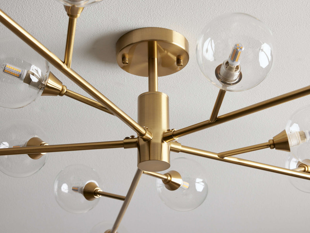 Apollo Spoked Glass Flush Mount
