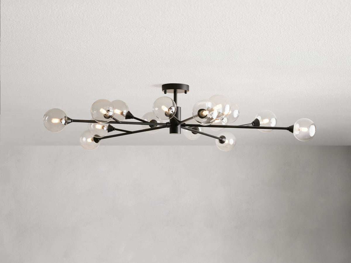 Apollo Spoked Glass Flush Mount